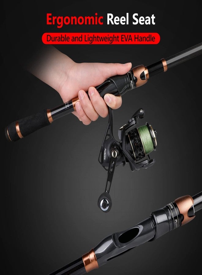 PLUSINNO Bronze Warrior Toray 24-Ton Carbon Matrix Telescopic Fishing Rod, 2.1M 6.89FT, Medium Power, Medium-Heavy Line, Spinning & Casting, Adult, Bass, Trout, Salmon - Image 3